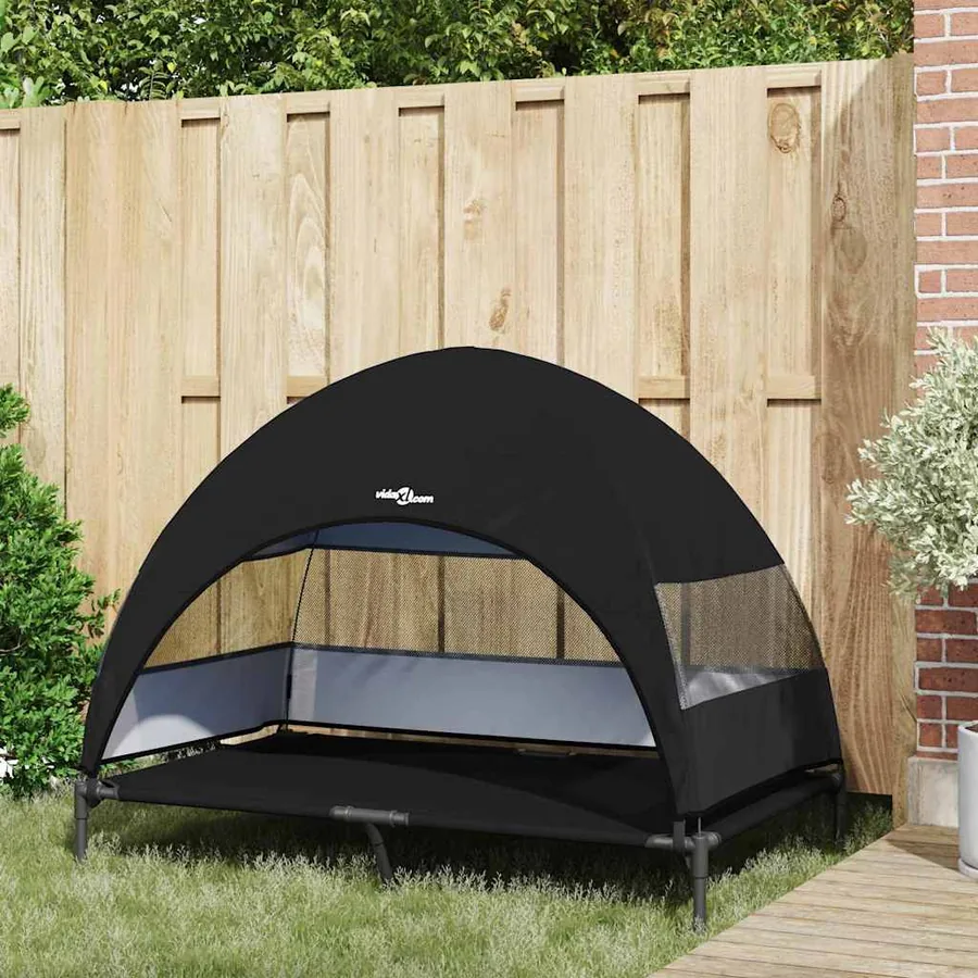 Lit surélevé pour chien Noir 127 x 81 x 108 cm Tissu et acier - 3