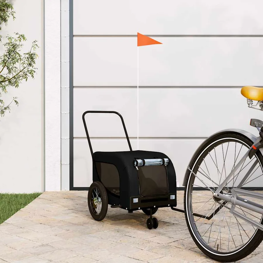 Remorque de vélo pour animaux de compagnie noir