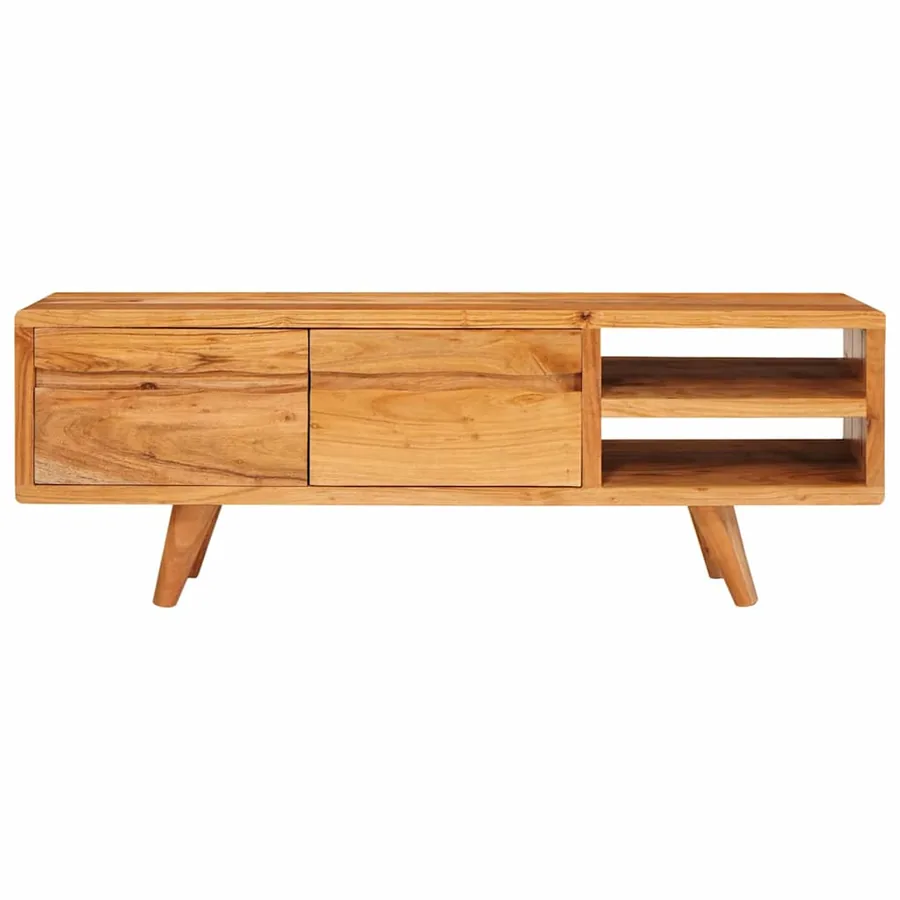 Meuble TV Marron 110 x 30 x 40 cm Bois d'Acacia Massif - 5