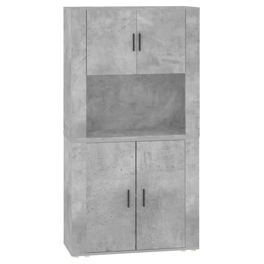 Buffet haut Gris béton Bois d'ingénierie - 2