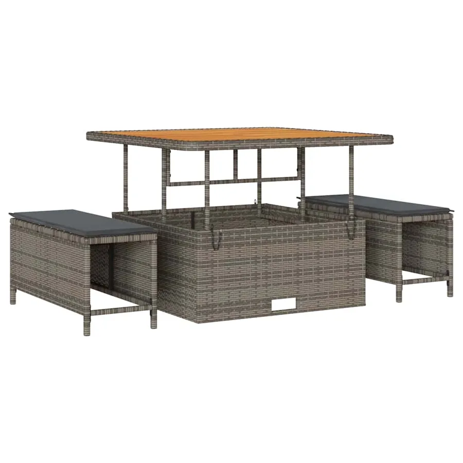 Ensemble de canapé de jardin 13 pcs Gris Poly rotin - 4