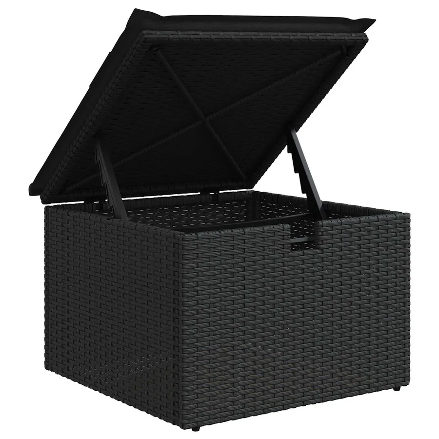 Ensemble de canapé de jardin 8 pcs Noir polyrotin - 16