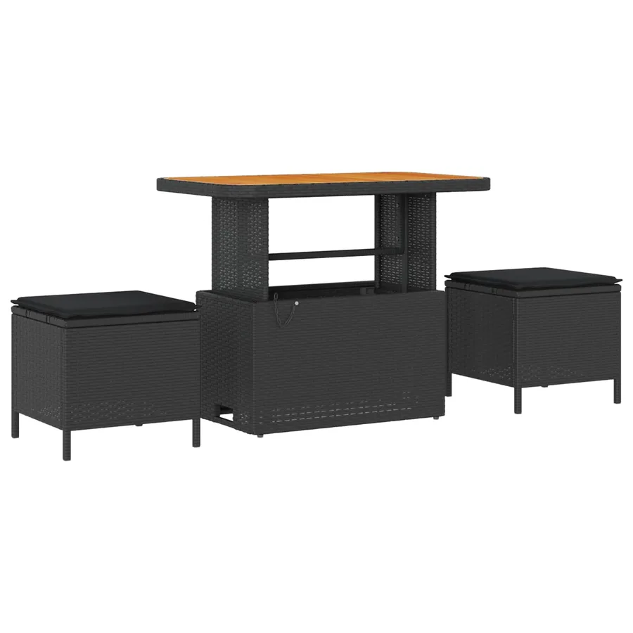 Ensemble de canapé de jardin avec coussin 8 pcs Noir - 4