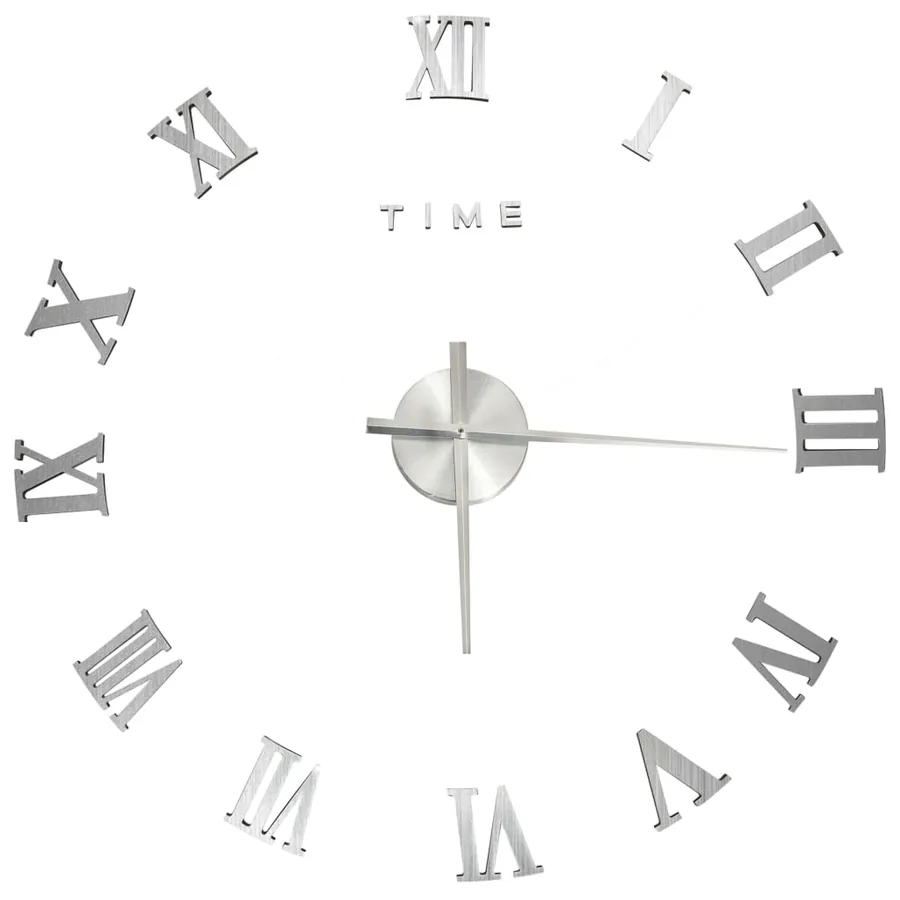 Horloge murale 3D Design moderne Argenté 100 cm XXL - 2
