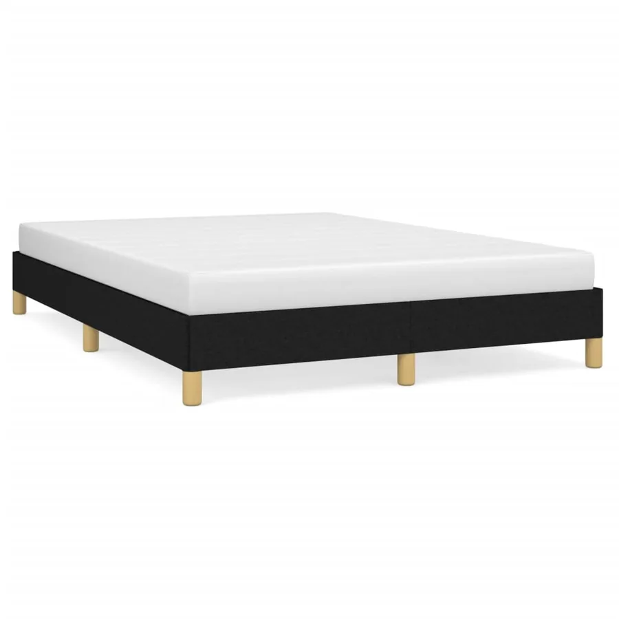 Cadre de lit sans matelas noir 140x190 cm tissu - 2