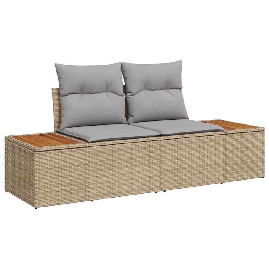 Ensemble de canapé de jardin 11 pcs Beige Poly rotin - 6