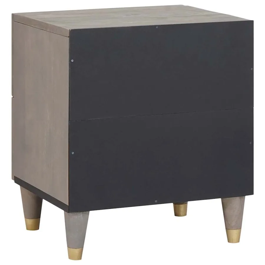 Cabinet de chevet avec tiroir 2 pcs Gris 40 x 33 x 46 cm - 6