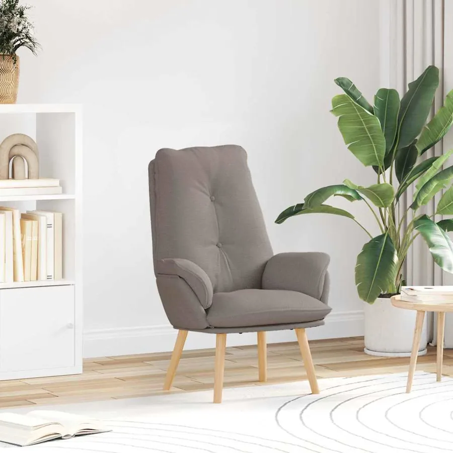 fauteuil Taupe 69 x 74 x 93 cm Tissu et Contreplaqué