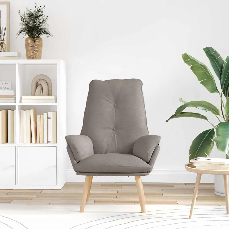 fauteuil Taupe 69 x 74 x 93 cm Tissu et Contreplaqué - 3
