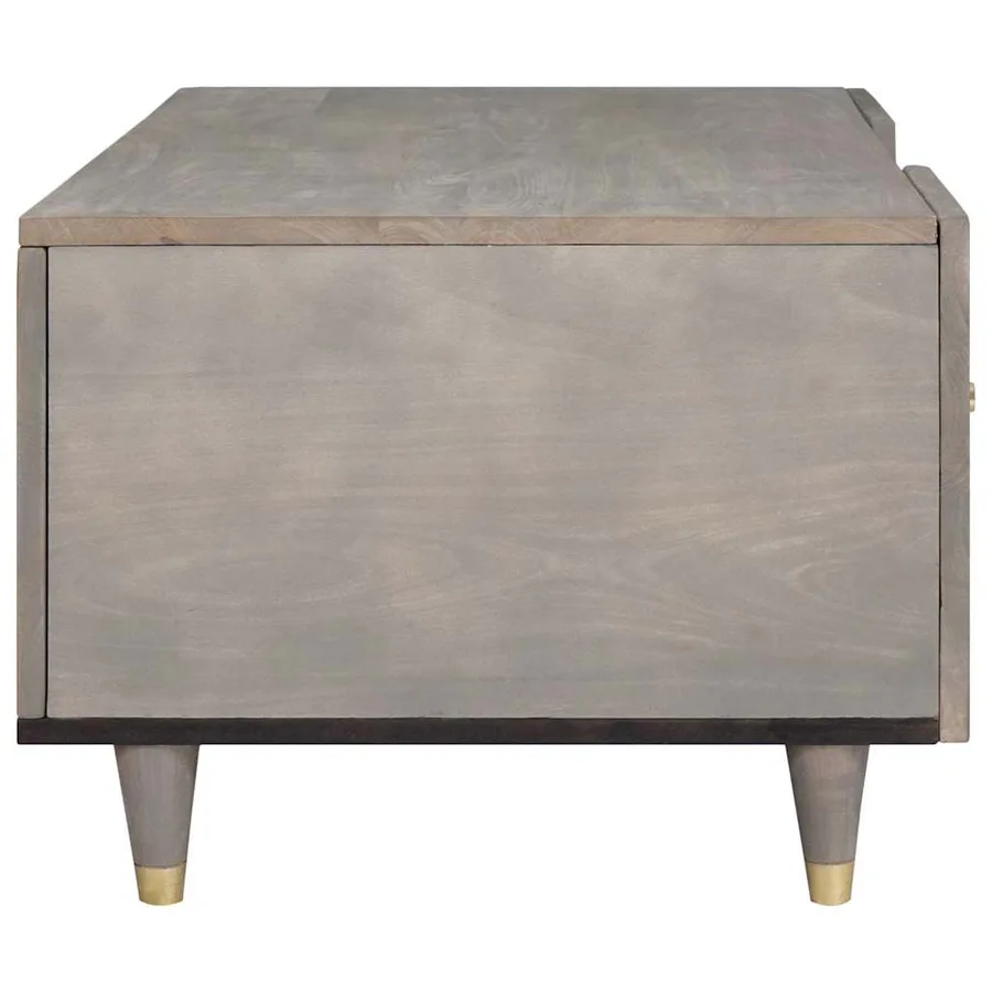 Table basse Gris 100 x 54 x 40 cm Bois de mangue massif - 4