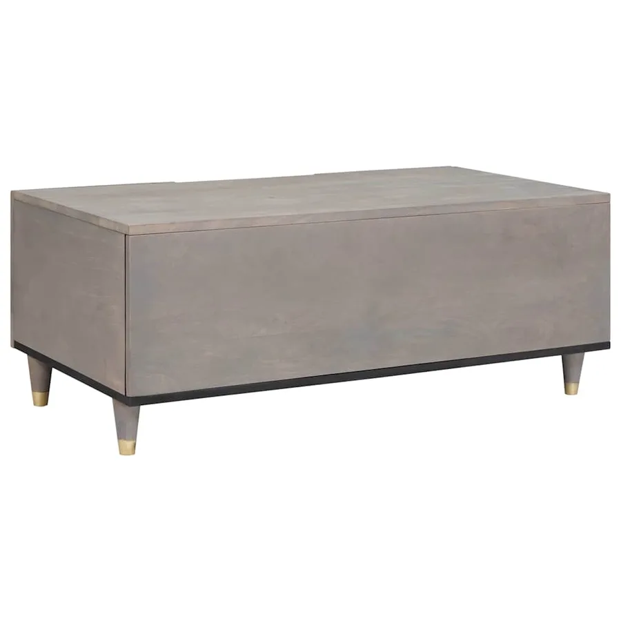 Table basse Gris 100 x 54 x 40 cm Bois de mangue massif - 5
