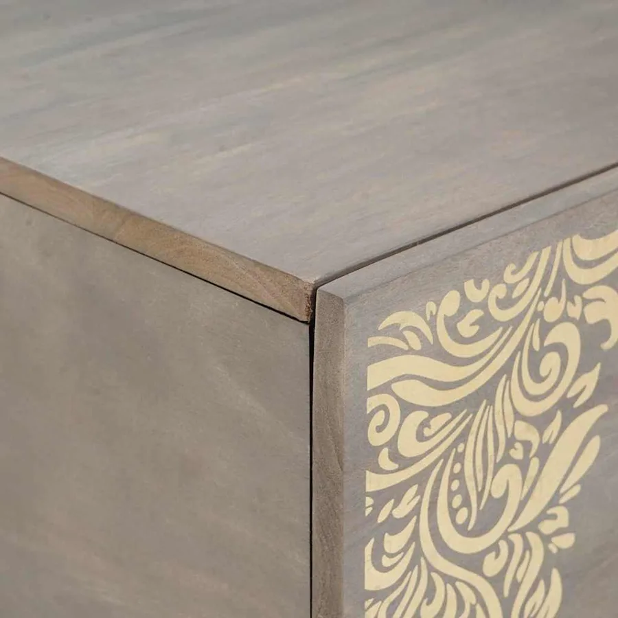 Table basse Gris 100 x 54 x 40 cm Bois de mangue massif - 6