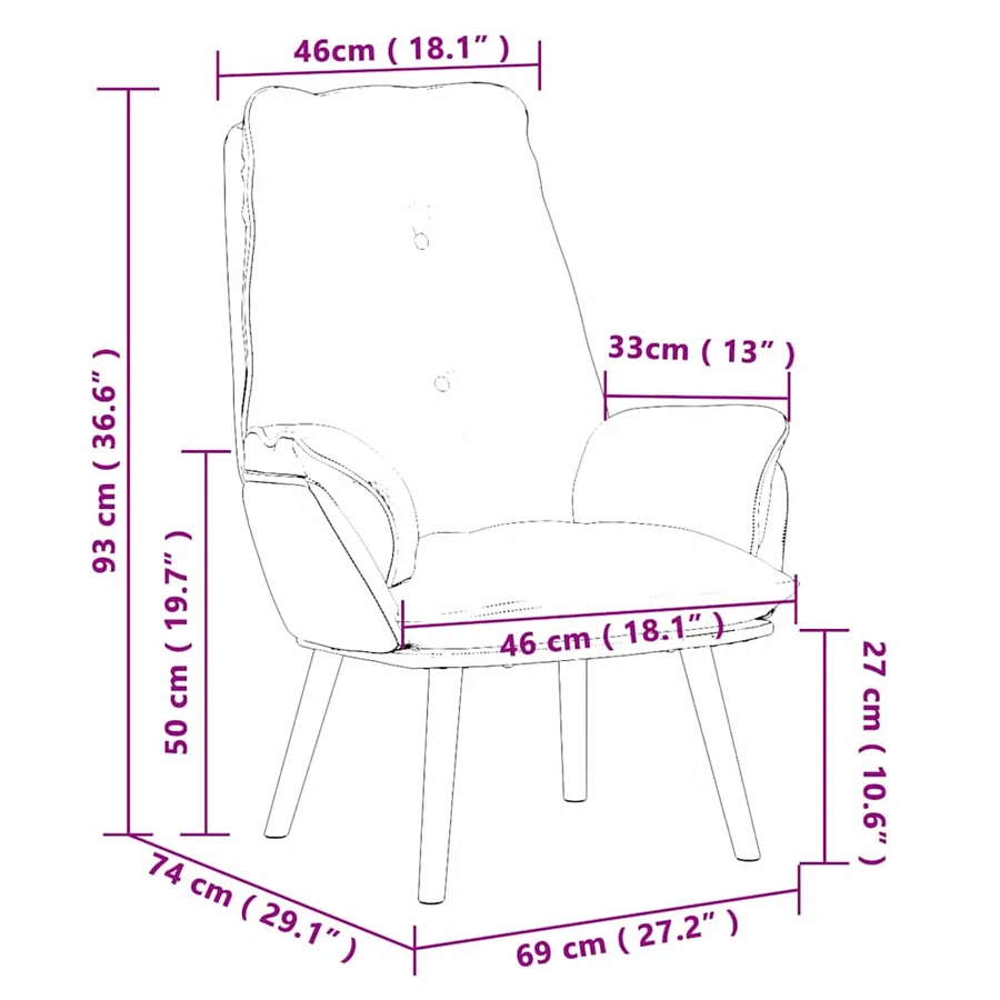 fauteuil Marron 69 x 74 x 93 cm Polyester et contreplaqué - 9