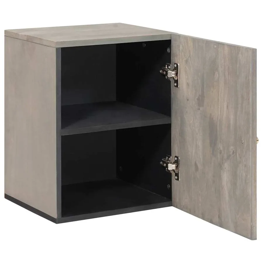 Meuble mural Gris 38 x 33 x 48 cm Bois de mangue massif - 2