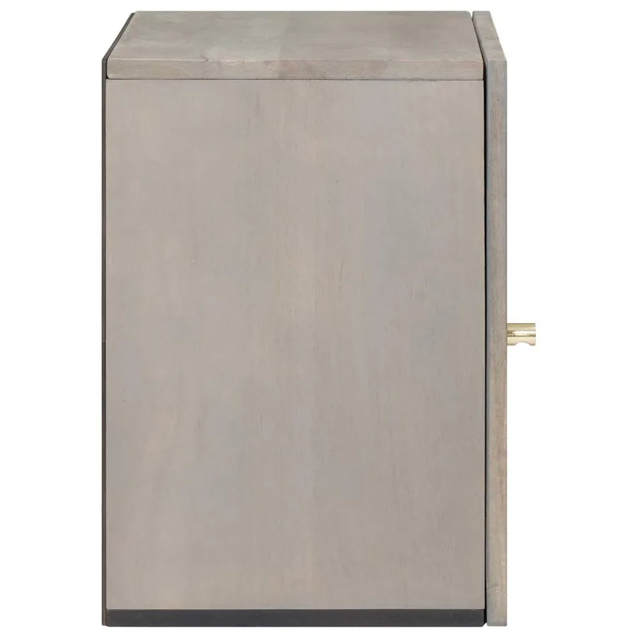 Meuble mural Gris 38 x 33 x 48 cm Bois de mangue massif - 4