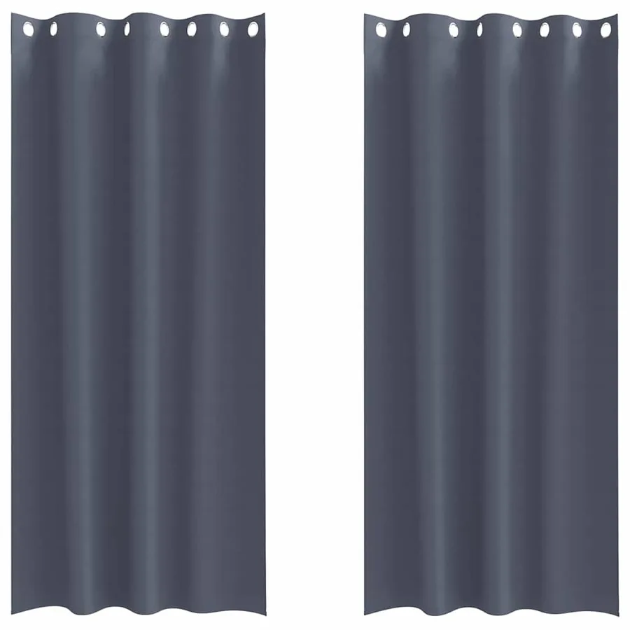 Rideaux occultants avec anneaux 2 pcs Anthracite 245 x 140 cm - 2
