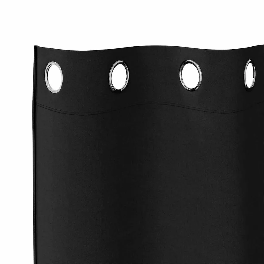 Rideaux occultants avec anneaux 2 pcs Noir 225 x 140 cm - 5