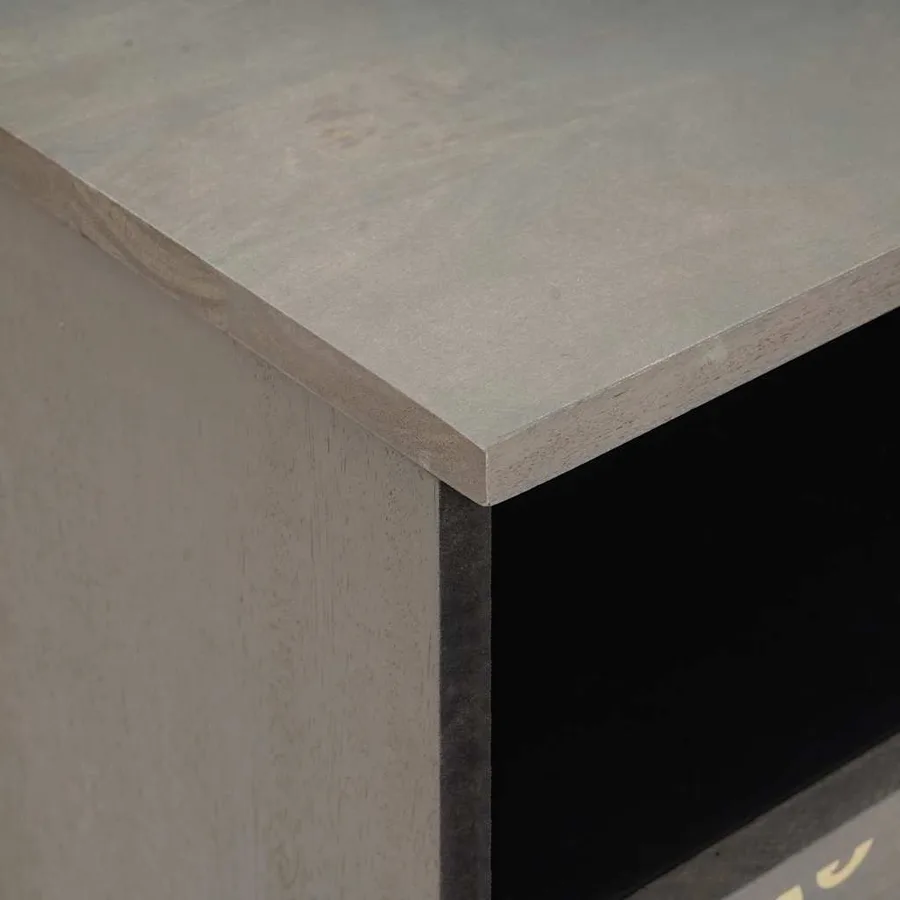 Cabinet de chevet Gris 40 x 33 x 46 cm Bois de mangue massif - 6