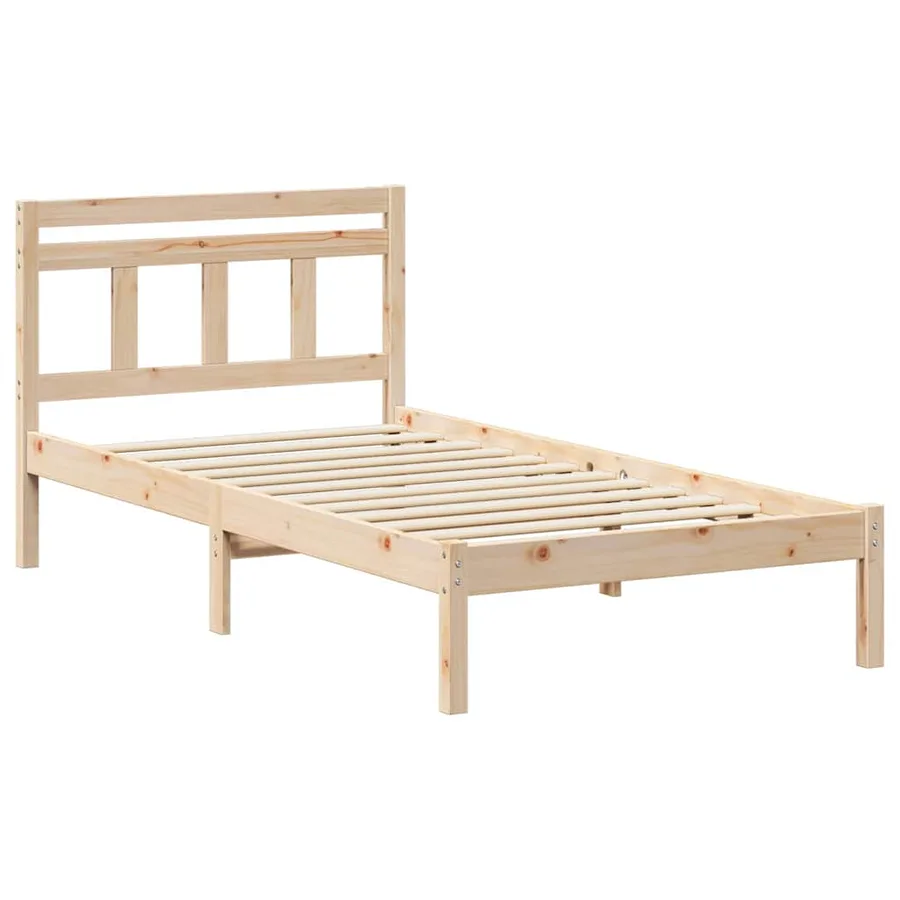 Cadre de lit Marron 75 x 190 cm Pin massif - 4