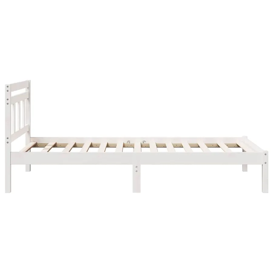 Cadre de lit Blanc 90 x 190 cm Pin massif - 7