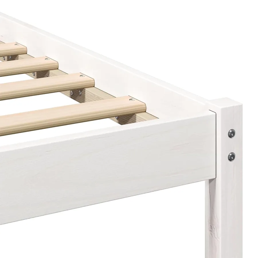 Cadre de lit Blanc 90 x 190 cm Pin massif - 9