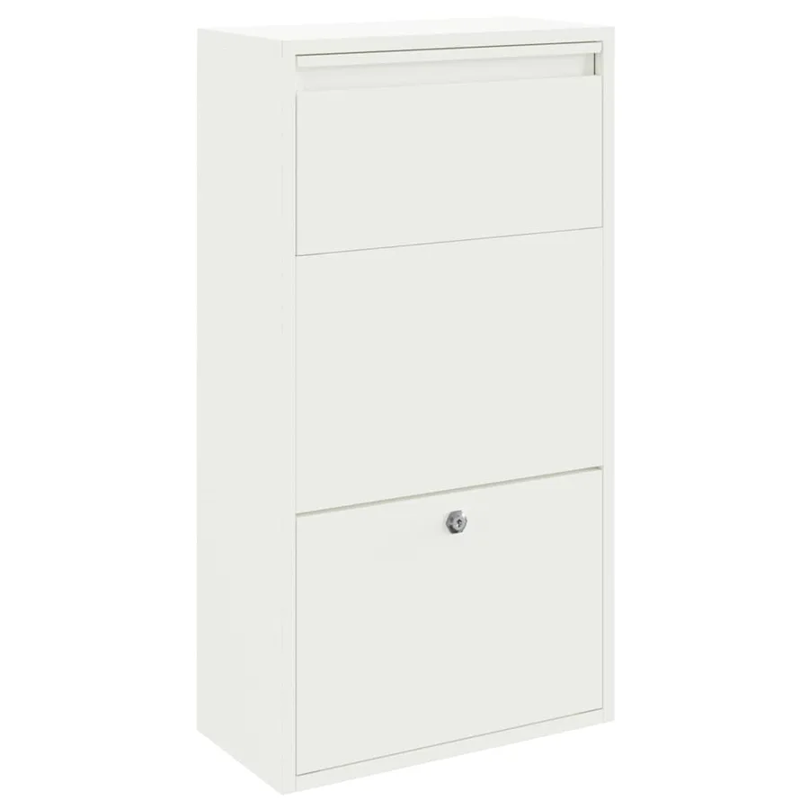 Boîte de dépôt de colis avec porte Blanc 44 x 22 x 82 cm Acier - 2