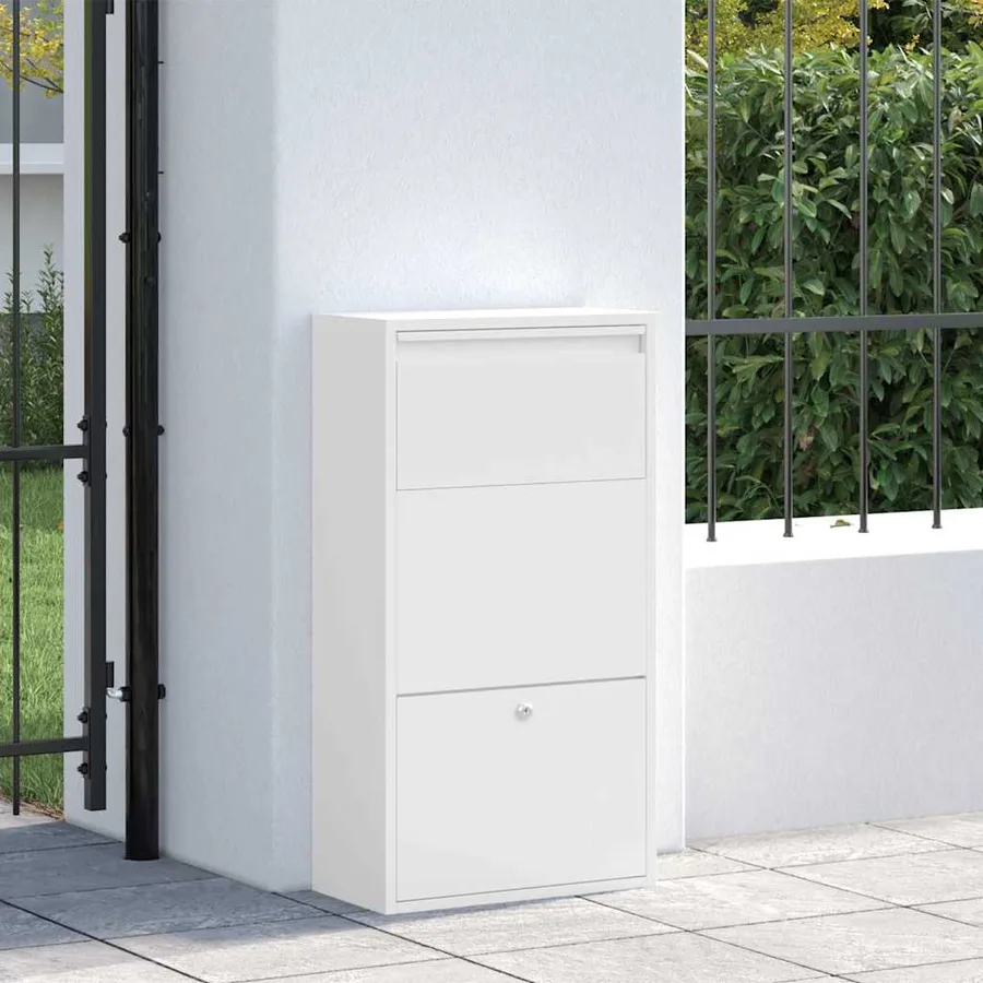 Boîte de dépôt de colis avec porte Blanc 44 x 22 x 82 cm Acier - 3