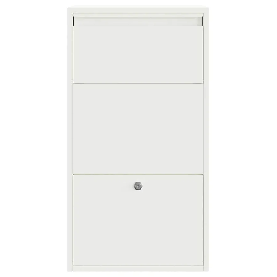 Boîte de dépôt de colis avec porte Blanc 44 x 22 x 82 cm Acier - 5