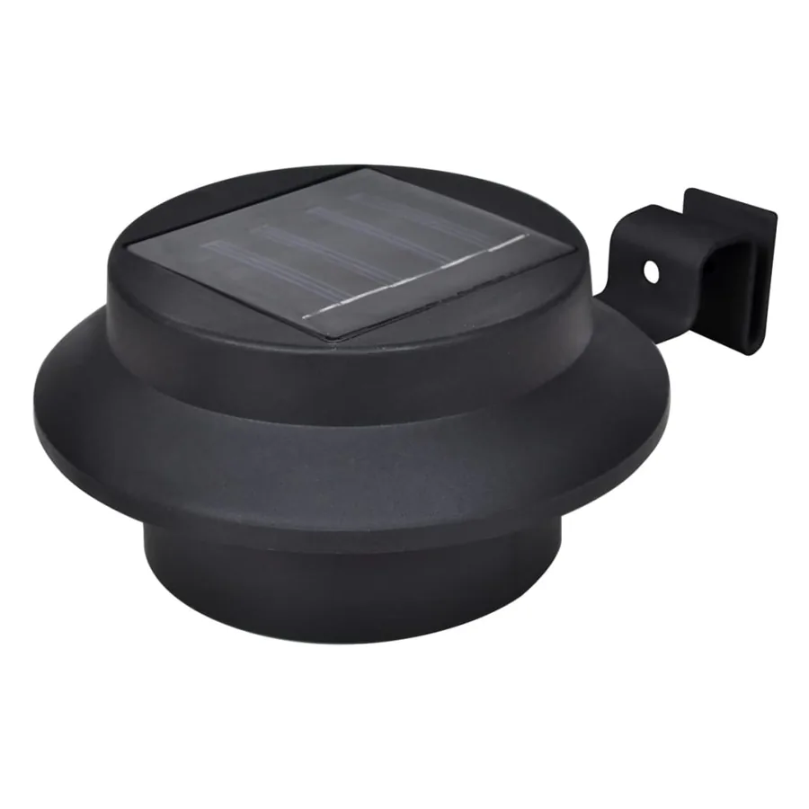 Outdoor Solar LED Fence Lights 12 pcs Black - 3