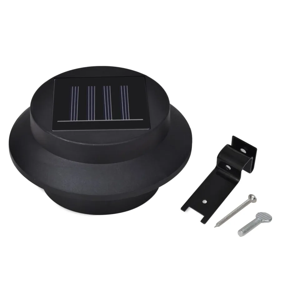 Outdoor Solar LED Fence Lights 12 pcs Black - 8