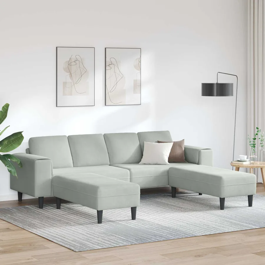 Canapé de salon 3 pcs Gris clair 250 x 188 x 76 cm
