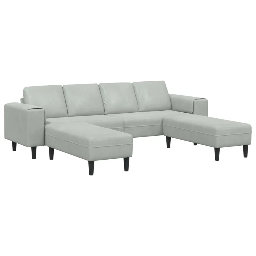 Canapé de salon 3 pcs Gris clair 250 x 188 x 76 cm - 2