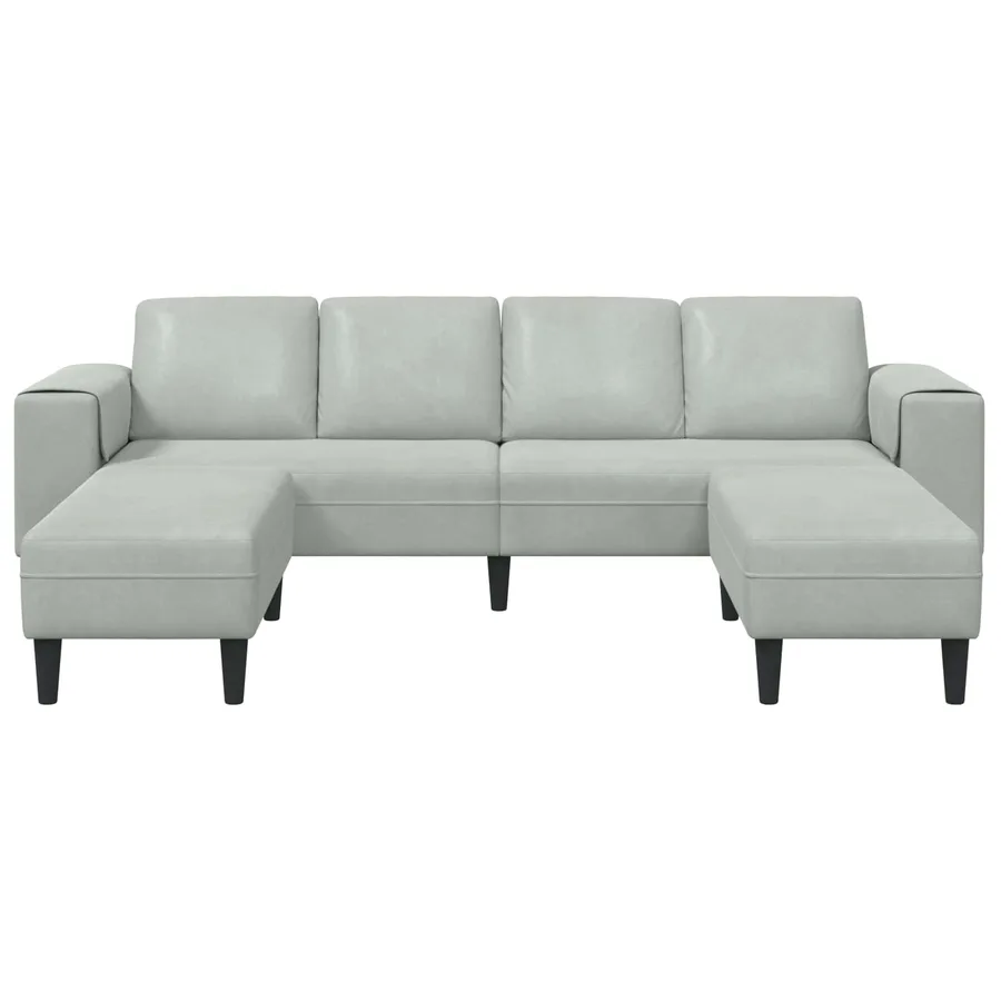 Canapé de salon 3 pcs Gris clair 250 x 188 x 76 cm - 4