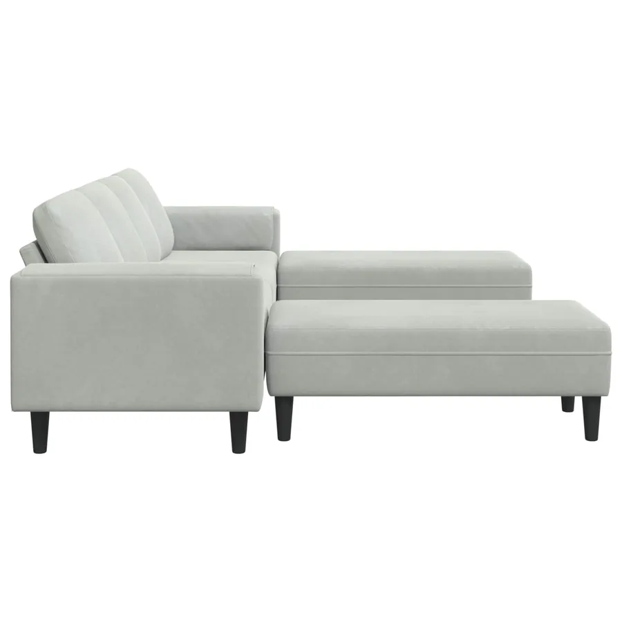 Canapé de salon 3 pcs Gris clair 250 x 188 x 76 cm - 5