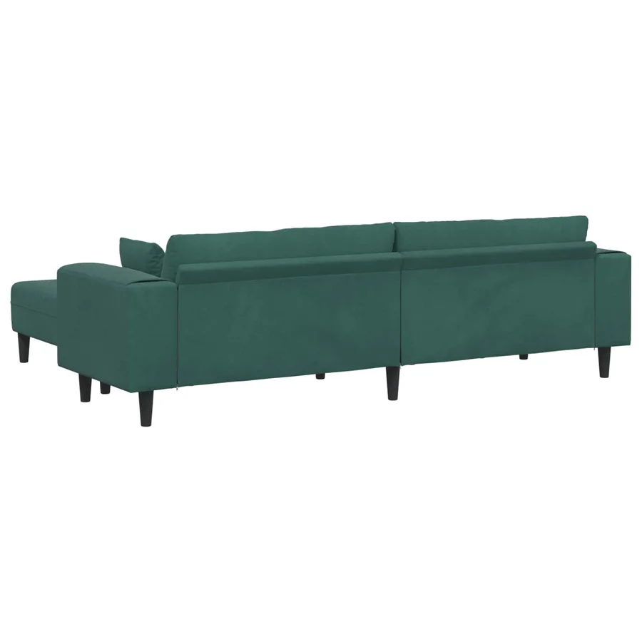 Canapé 3 pcs Vert foncé 250 x 188 x 76 cm Velours - 6