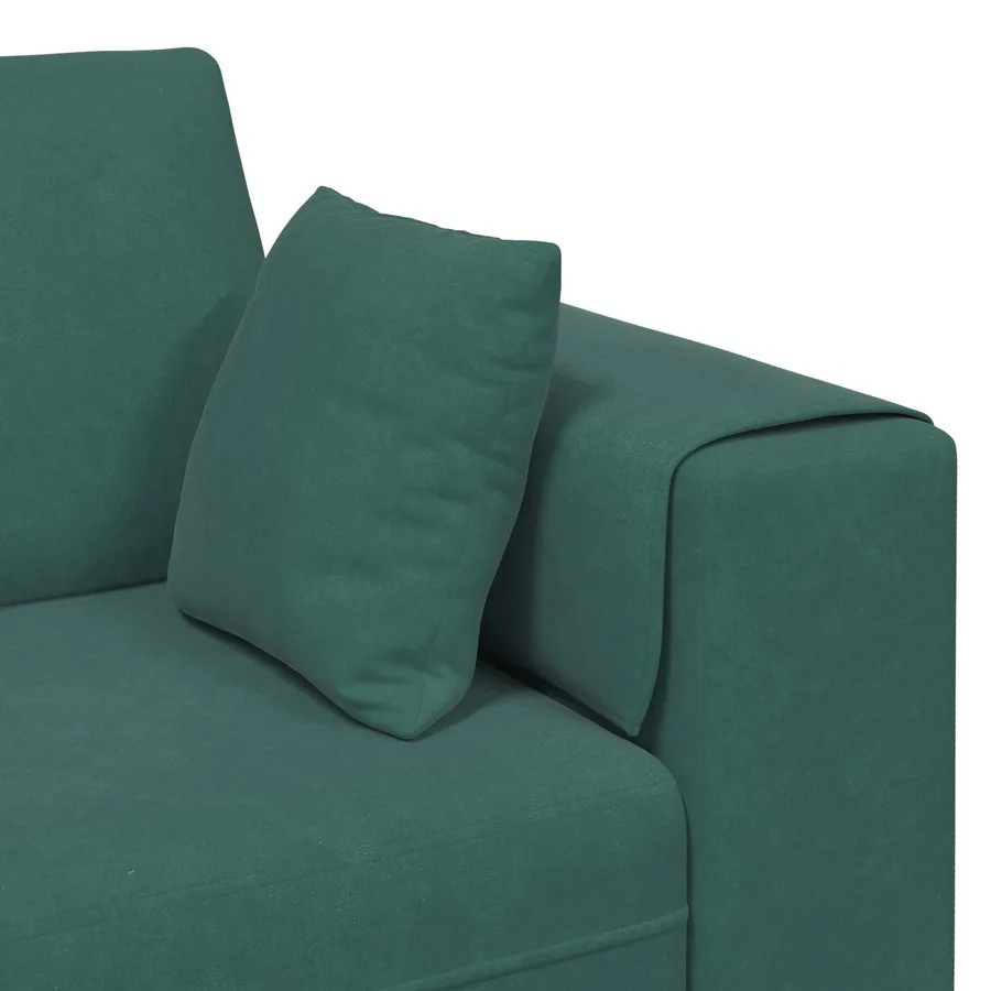 Canapé 3 pcs Vert foncé 250 x 188 x 76 cm Velours - 7