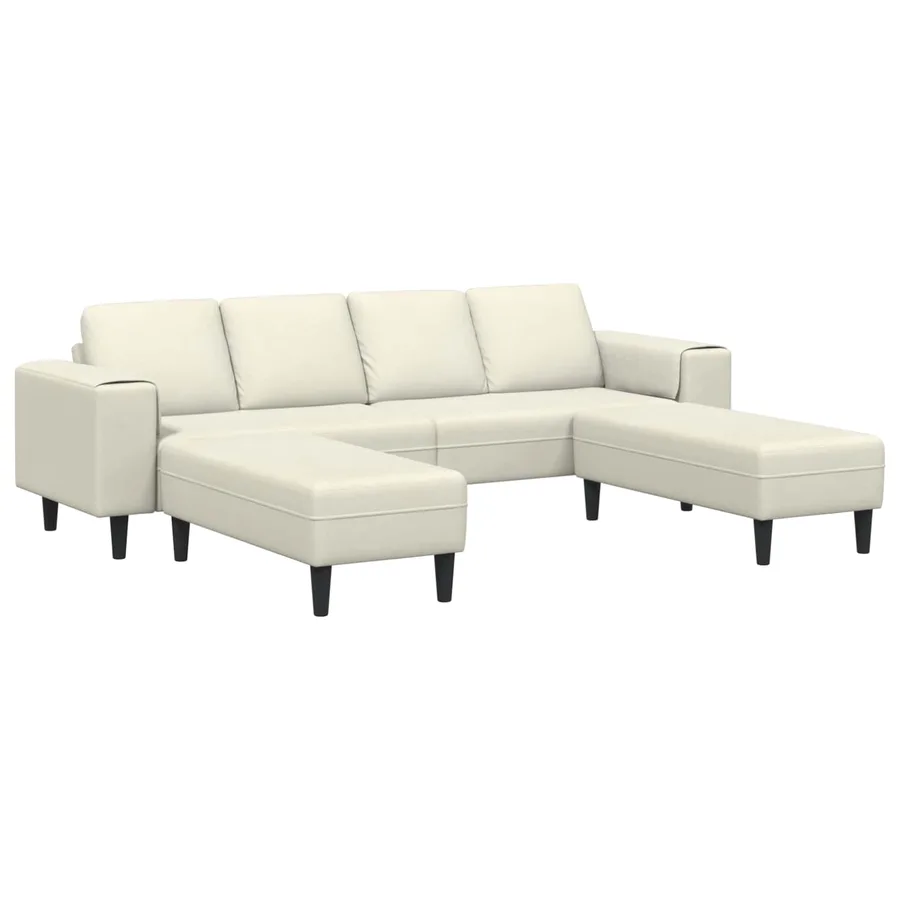 Canapé de salon 3 pcs Crème 250 x 188 x 76 cm - 2