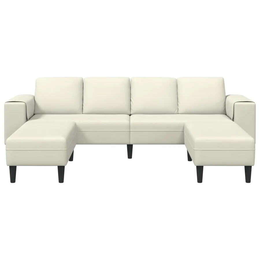Canapé de salon 3 pcs Crème 250 x 188 x 76 cm - 4