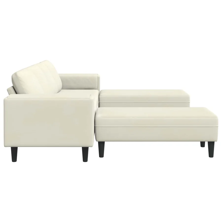 Canapé de salon 3 pcs Crème 250 x 188 x 76 cm - 5