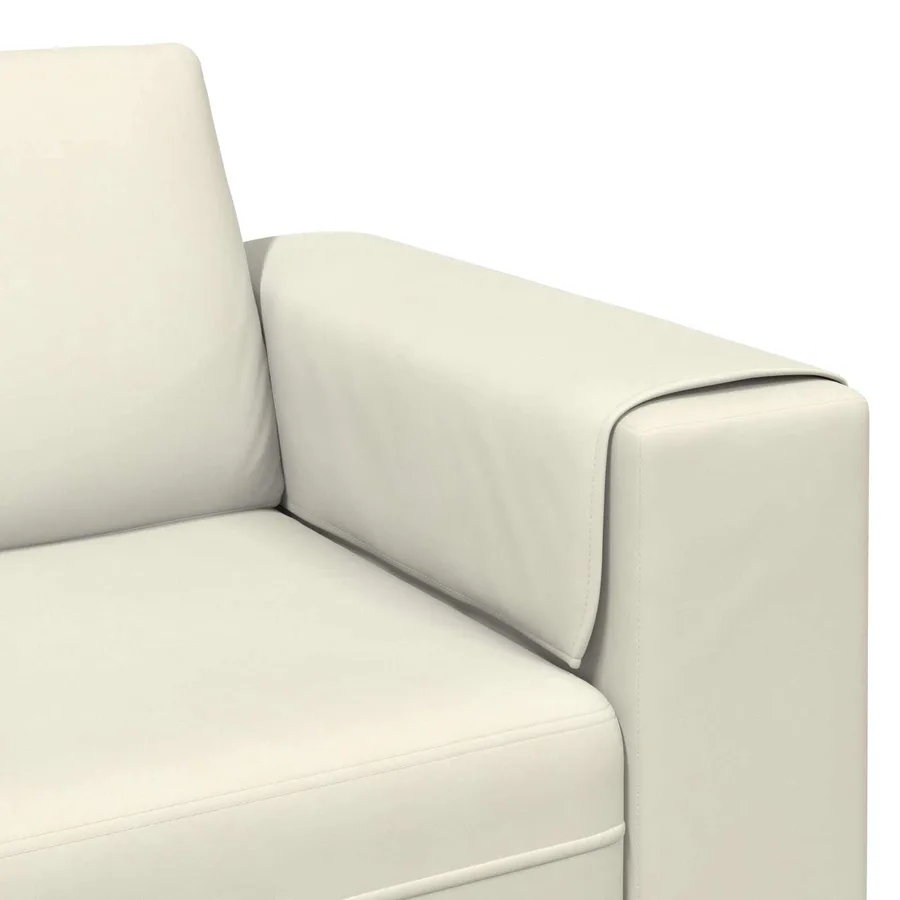 Canapé de salon 3 pcs Crème 250 x 188 x 76 cm - 7
