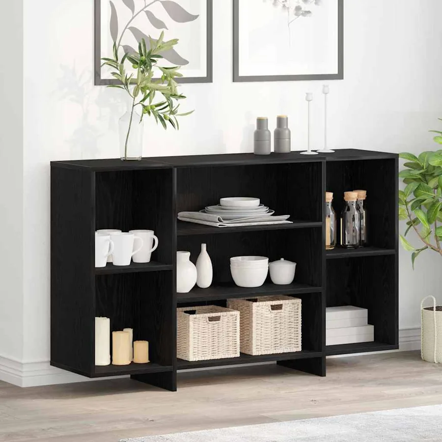 Buffet Chêne noir 120 x 30 x 75 cm Bois d'ingénierie