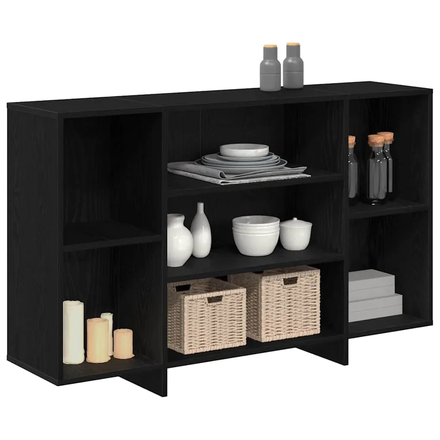 Buffet Chêne noir 120 x 30 x 75 cm Bois d'ingénierie - 3