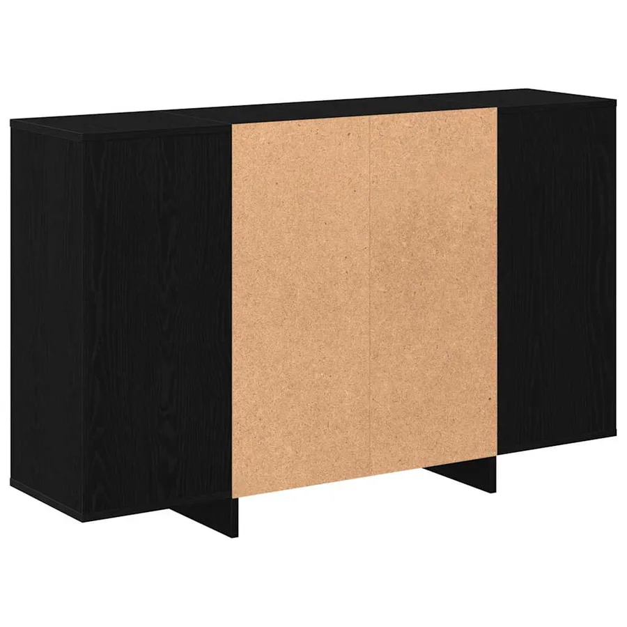 Buffet Chêne noir 120 x 30 x 75 cm Bois d'ingénierie - 7