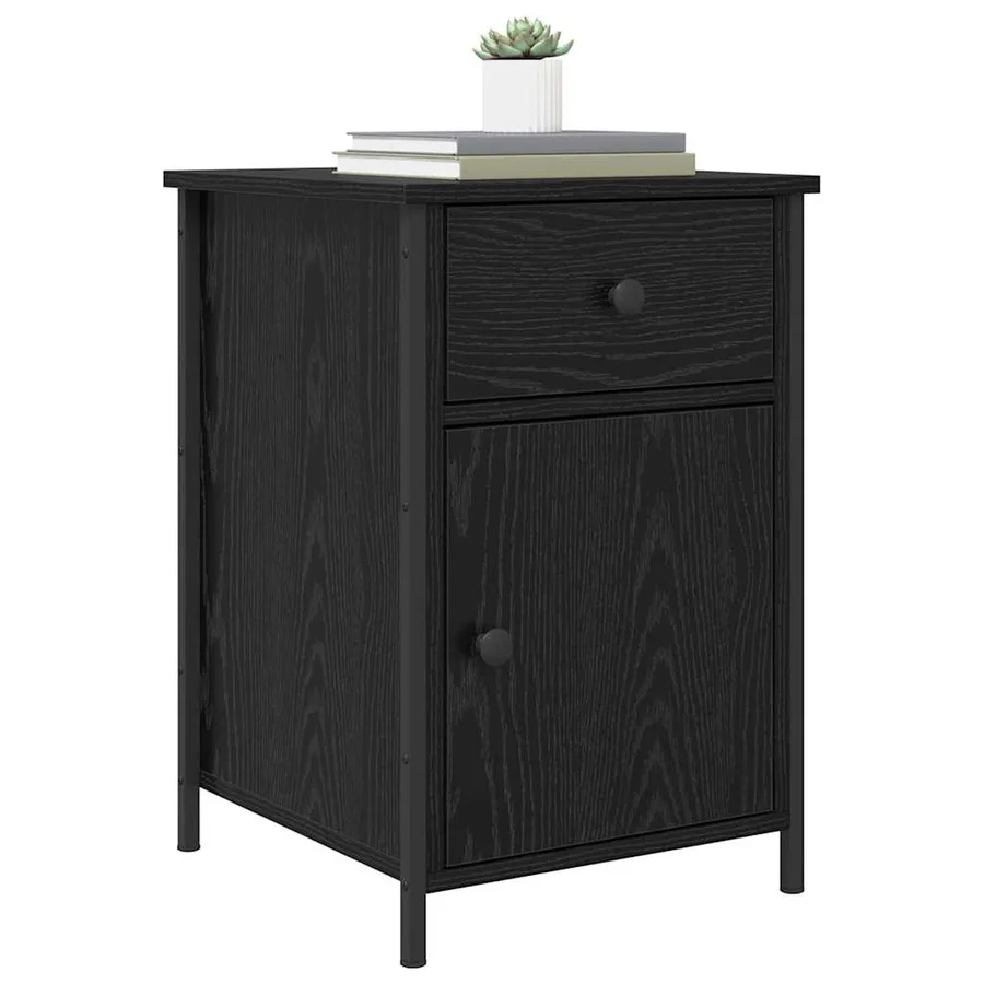 Cabinet de chevet Chêne noir 40 x 42 x 60 cm Bois d'ingénierie - 3