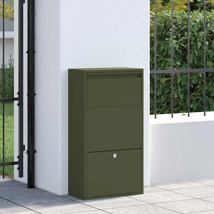 Boîte de dépôt de colis Vert olive 44 x 22 x 82 cm Acier - 3