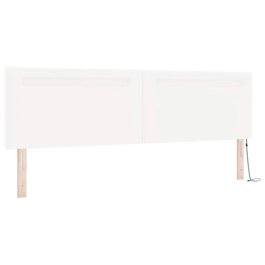 Lit à ressorts avec matelas Blanc 200 x 200 cm Simili cuir - 7