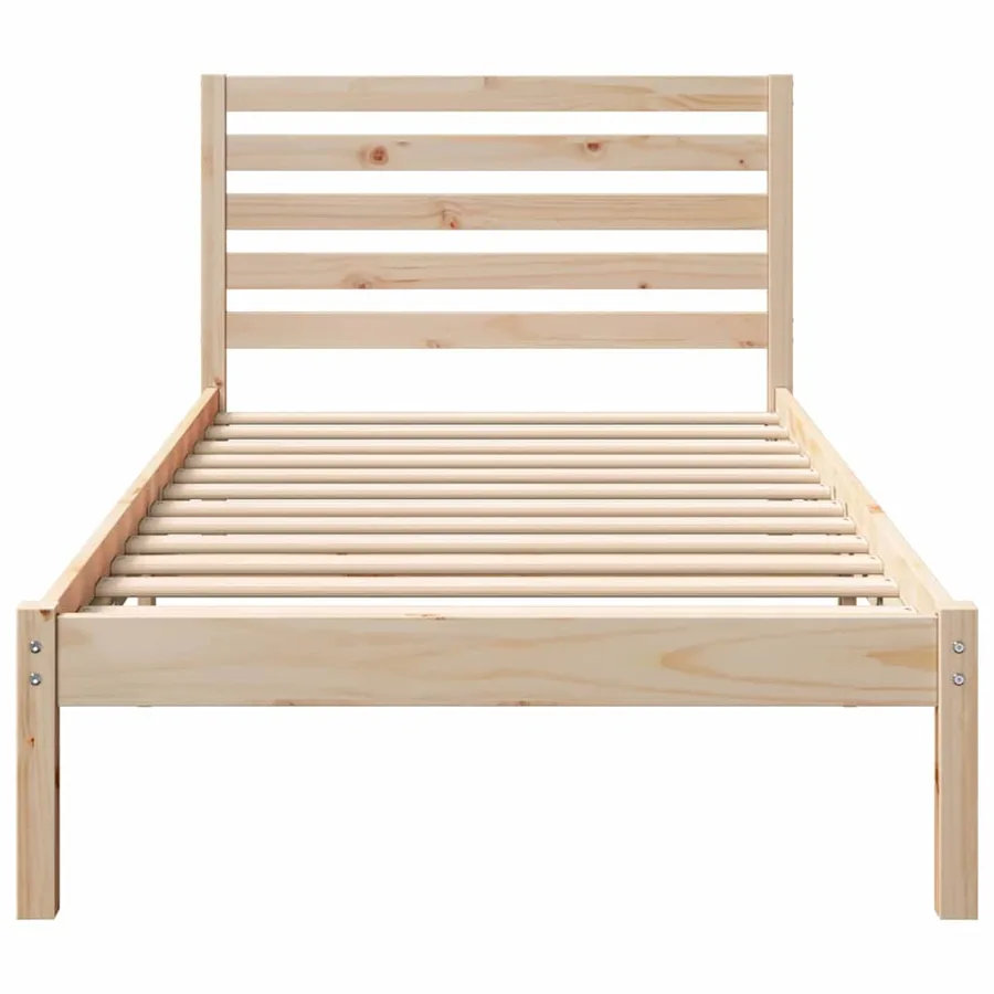 Cadre de lit avec tête de lit Marron 75 x 190 cm Pin massif - 5