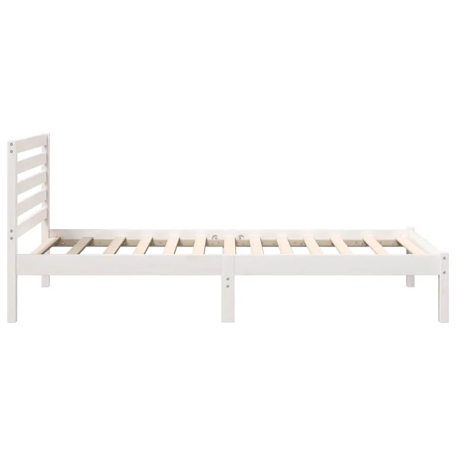 Cadre de lit avec tête de lit Blanc 90 x 200 cm Pin massif - 6