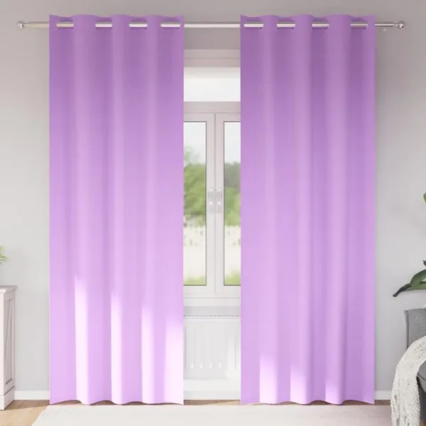 Rideaux occultants avec anneaux 2 pcs Violet 245 x 140 cm