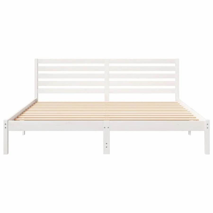 Cadre de lit avec tête de lit Blanc 180 x 200 cm Pin massif - 5